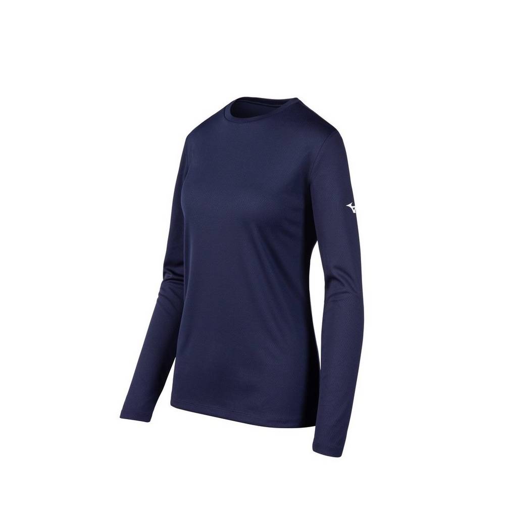 Mizuno Women's Long Sleeve T-Shirts Navy (530044-JEQ)